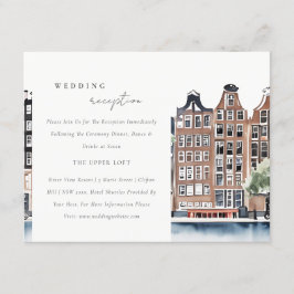 Recepción de bodas en el canal holandés de Amsterd