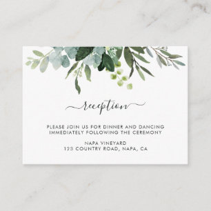 Recepción de bodas en el follaje verde Eucalyptus