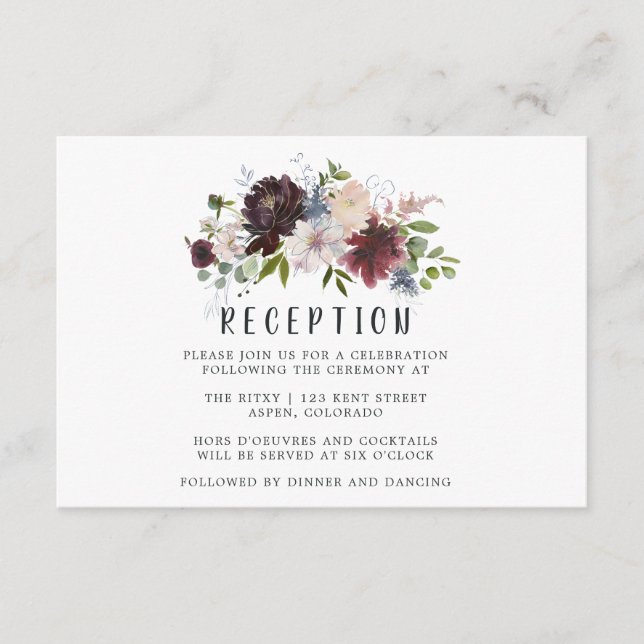 Recepción de bodas florales de Bordo y Marina (Anverso)