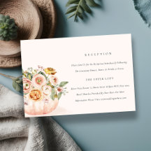 Recepción de bodas florales de calabaza blanca ros