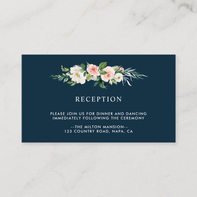 Recepción de bodas florales en Rubor de la Marina (Anverso)