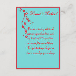 Recepción de Bodas Florales Rojas y Turquesas