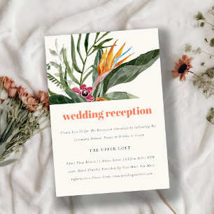 Recepción de bodas florales tropicales de Rubor Bo