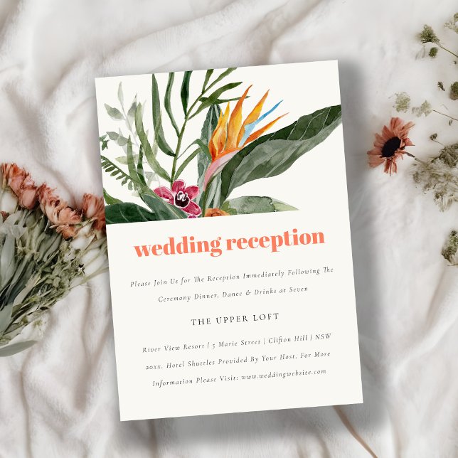 Recepción de bodas florales tropicales de Rubor Bo (Subido por el creador)
