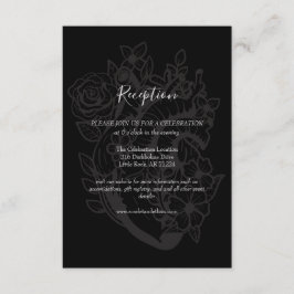Recepción de Bodas Góticas de Corazón Floral Negro