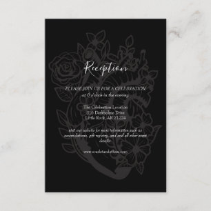 Recepción de Bodas Góticas de Corazón Floral Negro