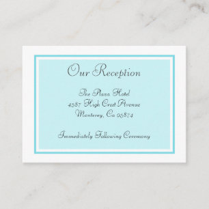 Recepción de bodas Insertar Tarjetas Aqua Verde az