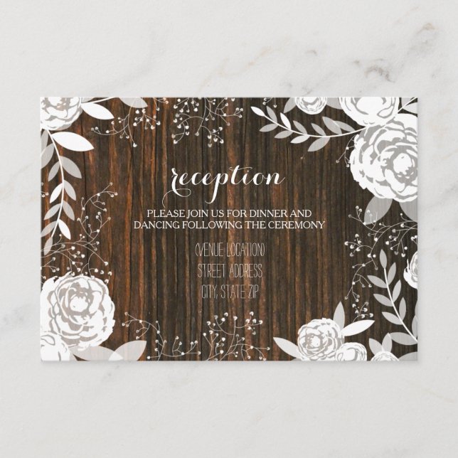 Recepción de bodas inspirada en el Barnwood floral (Anverso)