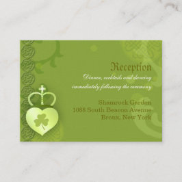 Recepción de bodas irlandesas verdes