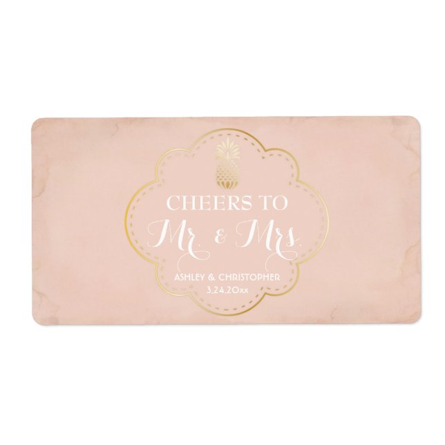 Recepción de bodas Mini Etiqueta de champán Piña (Frente)