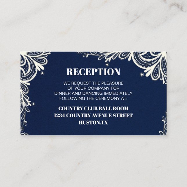 recepción de bodas náuticas azul marino costera (Anverso)