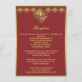 Recepción de bodas ornamentales con marco rojo y d