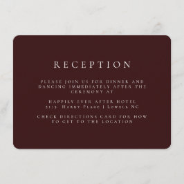 Recepción de bodas rojas de Marsala