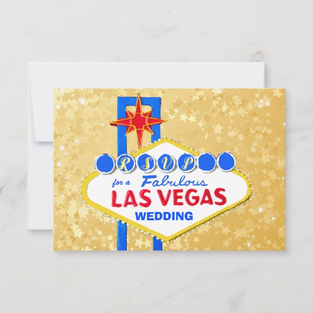 Recepción de bodas RSVP Las Vegas Golden (Anverso)