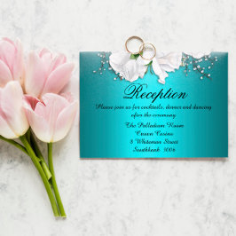 Recepción de Boho Blanco Rosas Metálicos Aqua Wedd