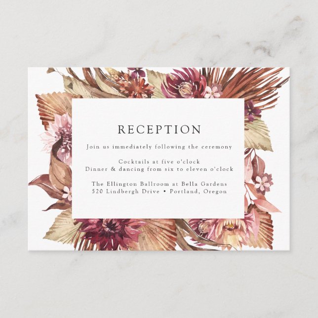 Recepción de Boho Desert Floral Wedding (Anverso)