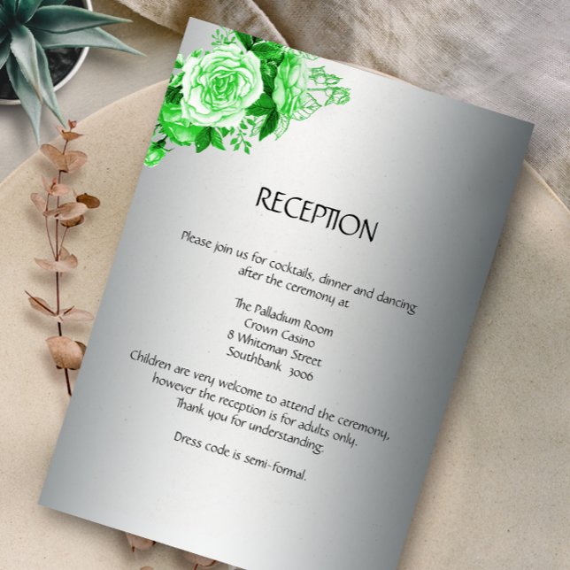 Recepción de Boho Emerald Rosas de Boda Plata (Subido por el creador)