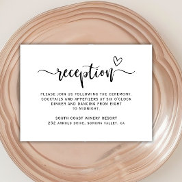 Recepción de Boho Heart Script Black White Wedding