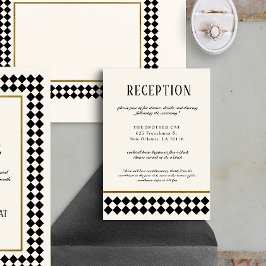 Recepción de borde de tablero negro y dorado