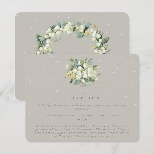 Recepción de Bouquet Greige Snowberry+Eucalyptus (Anverso / Reverso)
