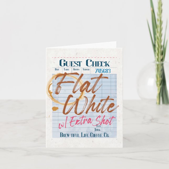 Recepción de cheque de invitado Café blanco plano  (Anverso)