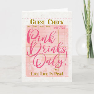 Recepción de cheques de invitado Bebidas rosadas F