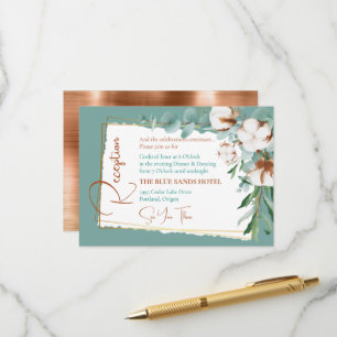 Recepción de cobre floral de algodón blanco de mod