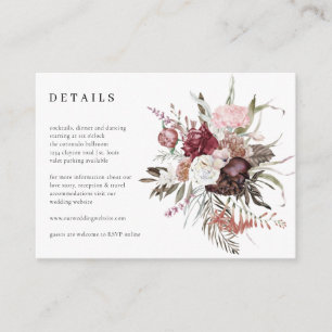 Recepción de detalles del Boda de flores silvestre