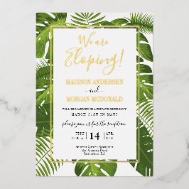 Recepción de Elopement Tropical Invitación de oro
