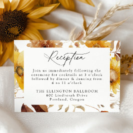 Recepción de girasoles y flores silvestres de otoñ