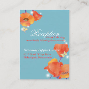 Recepción de la boda azul de la amapola roja