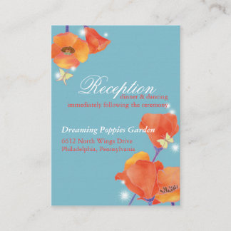 Recepción de la boda azul de la amapola roja