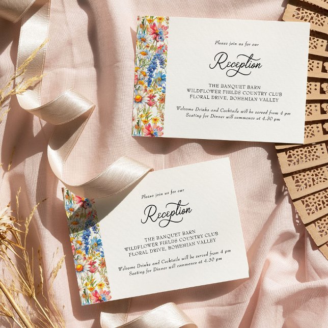 Recepción de la boda de flor silvestre (Reception Card from the Country Wildflower wedding collection by Darling & May)