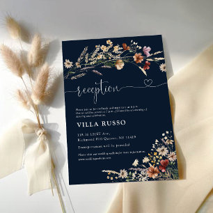 Recepción de la boda de la flor silvestre azul de 