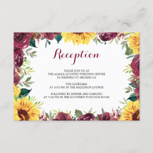 Recepción de la boda de la frontera de girasoles c