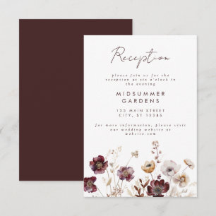 Recepción de la boda floral en otoño