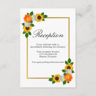 Recepción de la Boda Floral Gold Frame