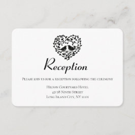 Recepción de la boda negra Amantes Corazón Floral