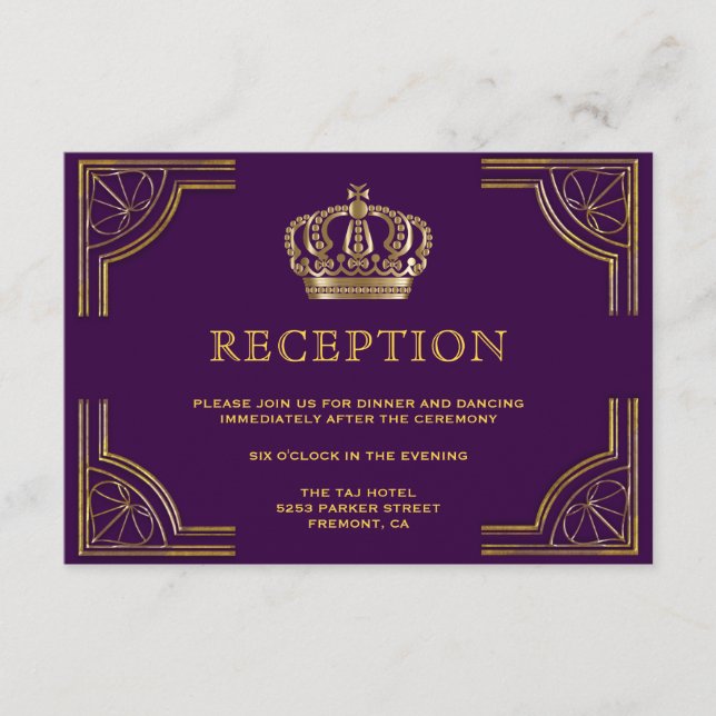 Recepción de la Corona Ornate Royal Purple Gold (Anverso)