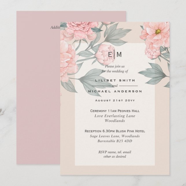 Recepción de la invitación a la boda de los peONES (Anverso / Reverso)