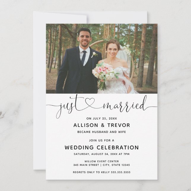 Recepción de la Invitación del Boda recién casado (Anverso)