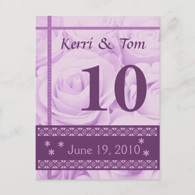 Recepción de la tarjeta número de mesa del Boda de (Anverso)