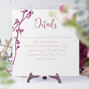 Recepción de matrimonio de rama floral azul turque