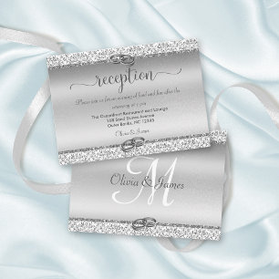 Recepción de matrimonio elegante de Damask platead