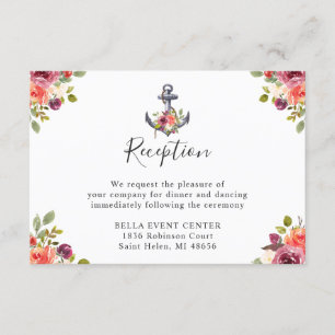 Recepción de matrimonio floral de la bandera azul 