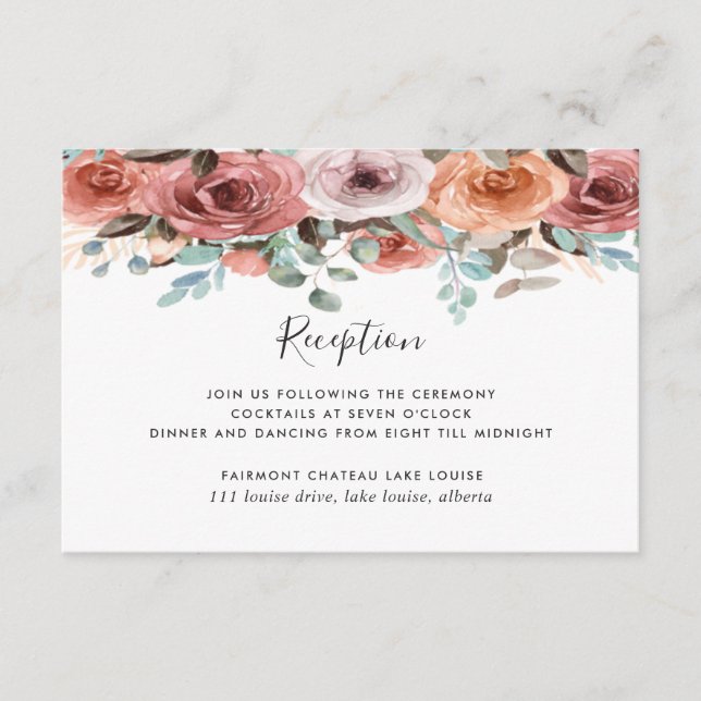 Recepción de matrimonio floral Ethereal Rubor Peac (Anverso)