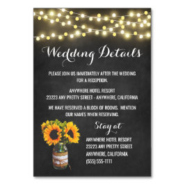 Recepción de pizarras de girasol + Tarjetas de hot