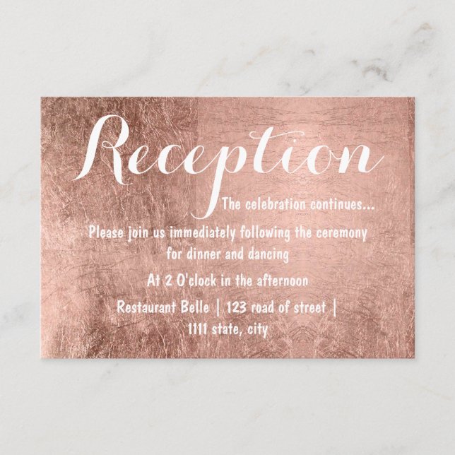 Recepción de rosa de lujo de la boda de la hoja de (Anverso)