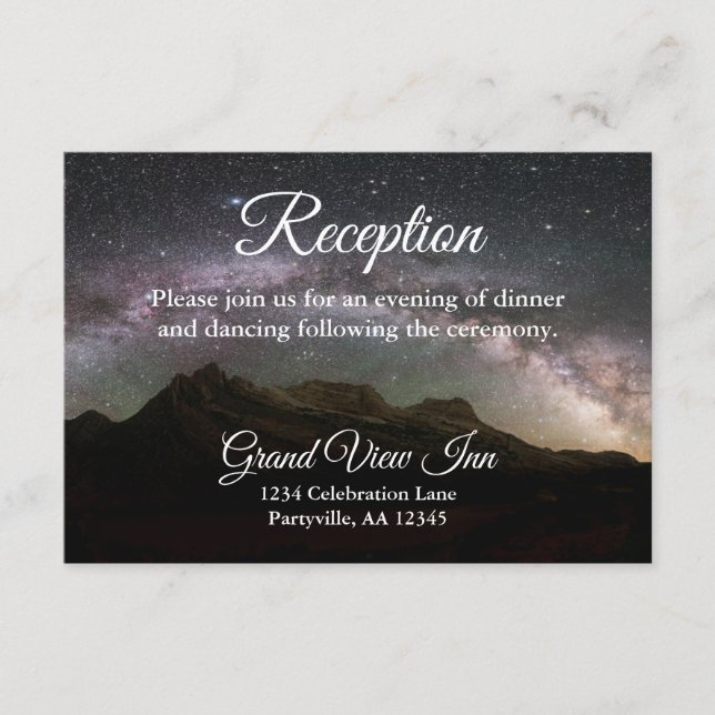 Recepción de Starry Mountain Sky Wedding (Anverso)