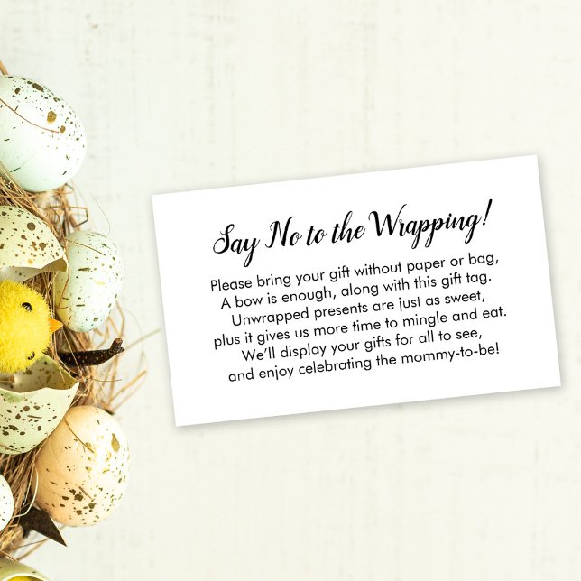 Recepción Decir no a envolver la tarjeta de regalo blanca de (Subido por el creador)